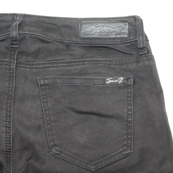 Seven7 Womens Sz 8 Jeans Black Tummyless High-Rise Skinny Leg Stretch Denim - Picture 5 of 13